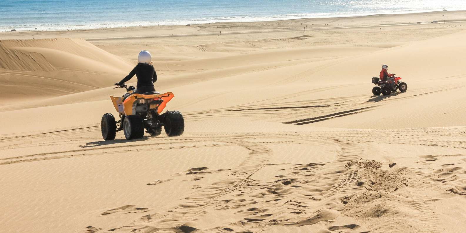 Agadir/Taghazout : Quad Bike Safari Desert - The beach connection: sand dunes next to Agadir’s sea