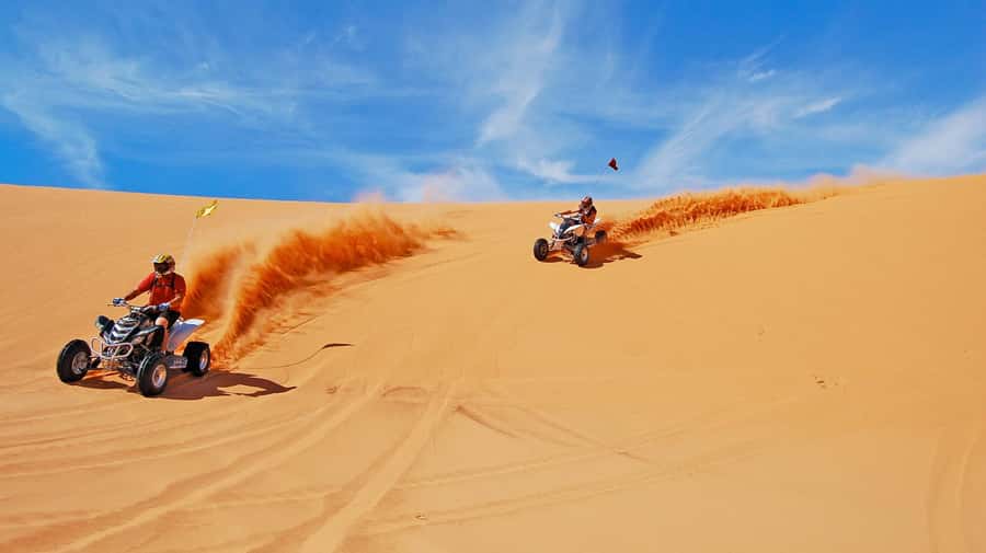 Agadir/Taghazout : Quad Bike Safari Desert - The setup: helmets, goggles, and a quick practice