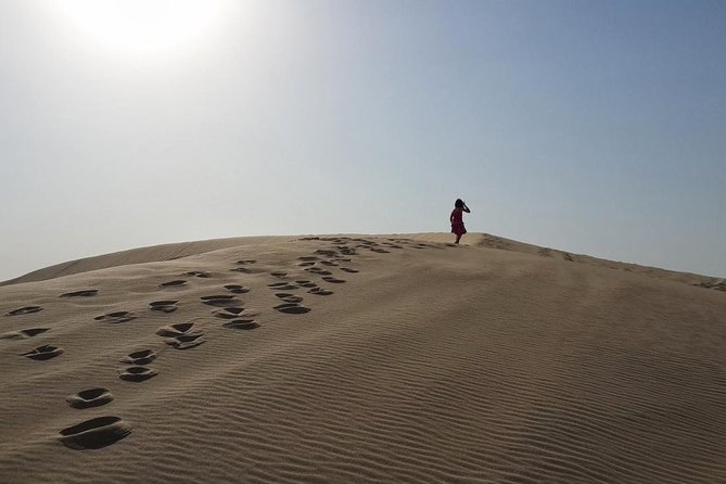 Desert safari, Dune bashing, sandboarding, camel, ATV Option - Sandboarding: the thrill is real, but shoes matter
