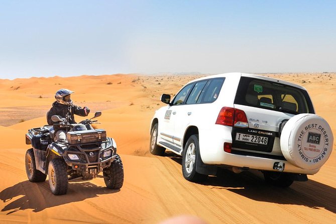 Dubai Desert Safari Dune Bashing, 60min ATV Quad, Camel Ride, BBQ - The Big Idea: Quad, Dunes, Then a Proper Bedouin Night