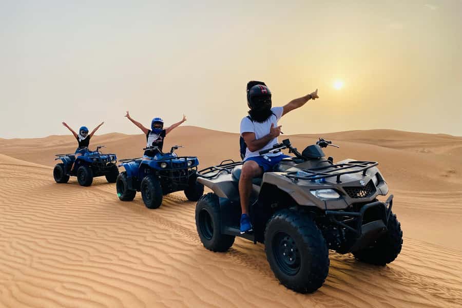 Dubai: Desert Safari, Quad Bike, Camel Ride & Al Khayma Camp - Sandboarding: the easiest way to feel like you’re surfing sand