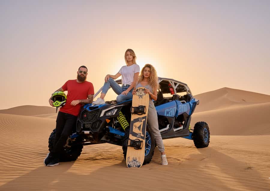 Dubai: Desert Safari, Quad Bike, Sandboarding, Camels & BBQ - Desert Camp Welcome: Arabic Coffee, Dates, Henna, and Shisha