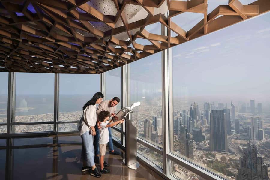 Dubai: Fast Track Entry to Burj Khalifa Levels 124 & 125 - Level 125 Masharbiya design and telescopes that actually help