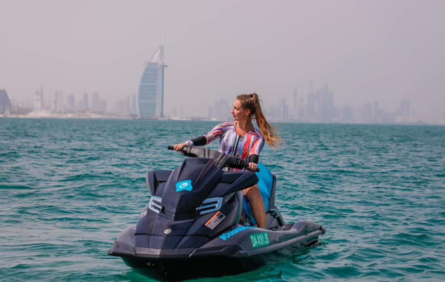 Dubai: Jetski, Burj Khalifa, Burj Al Arab, Juice, & Photos - The Actual Water Ride: Speed, Turns, and Your Guide Nearby