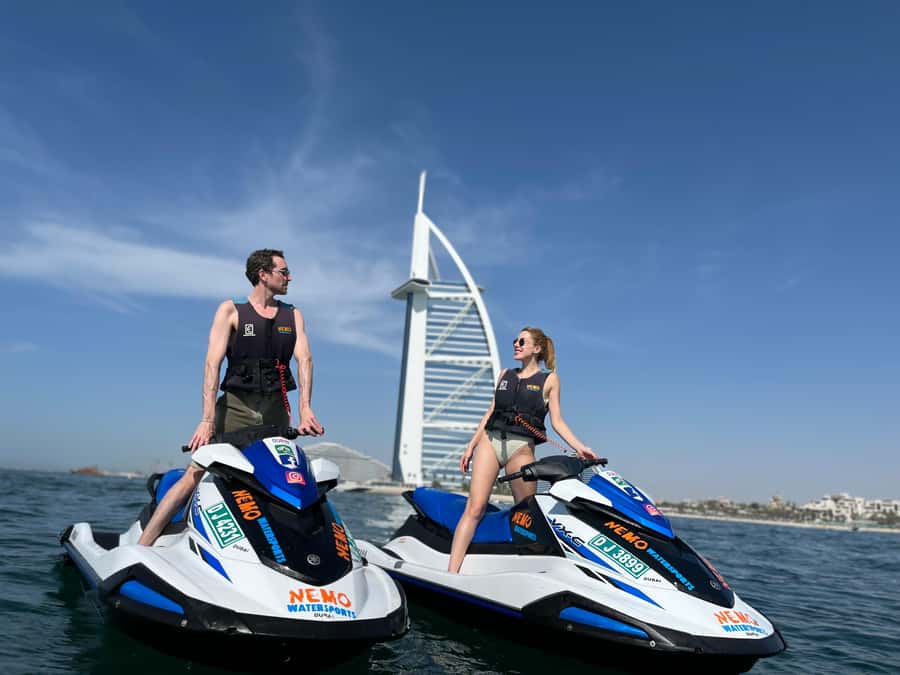 Dubai: Jetski to Burj Arab-Atlantis w Pic, Video & Icecream - The finish at Lumiere Café: ice cream or pizza, air-conditioned