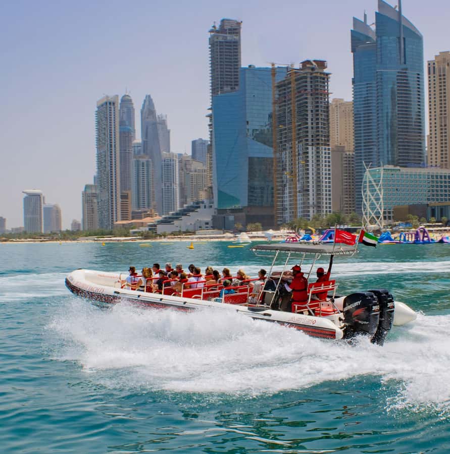 Dubai: Marina, Atlantis, Palm & Burj Al Arab Speedboat Tour - Palm Jumeirah and Atlantis at The Palm: the main event