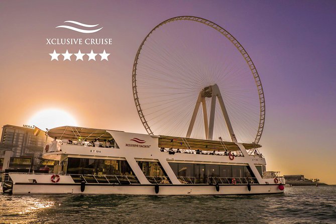 Dubai Marina Dinner Cruise with Live Music & Open Bar - The sailing route: Dubai Marina, JBR, and Bluewaters at night