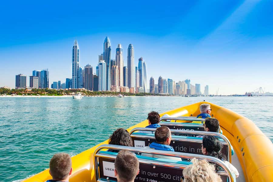 Dubai Marina: Guided Sightseeing Tour by Speedboat - Ain Dubai and Bluewater Island: the Ferris wheel moment on the water