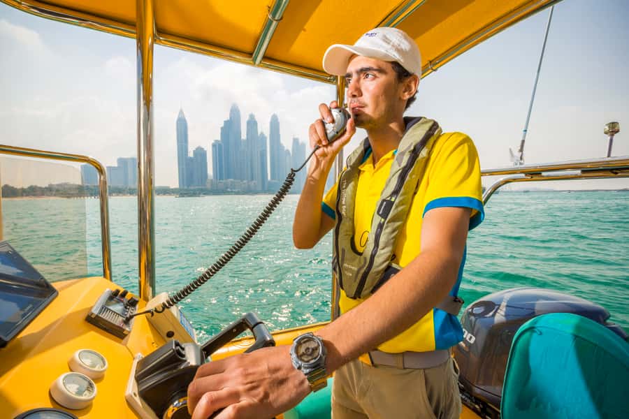 Dubai Marina: Guided Sightseeing Tour by Speedboat - Palm Jumeirah and Atlantis: the iconic shapes look even more dramatic from sea level