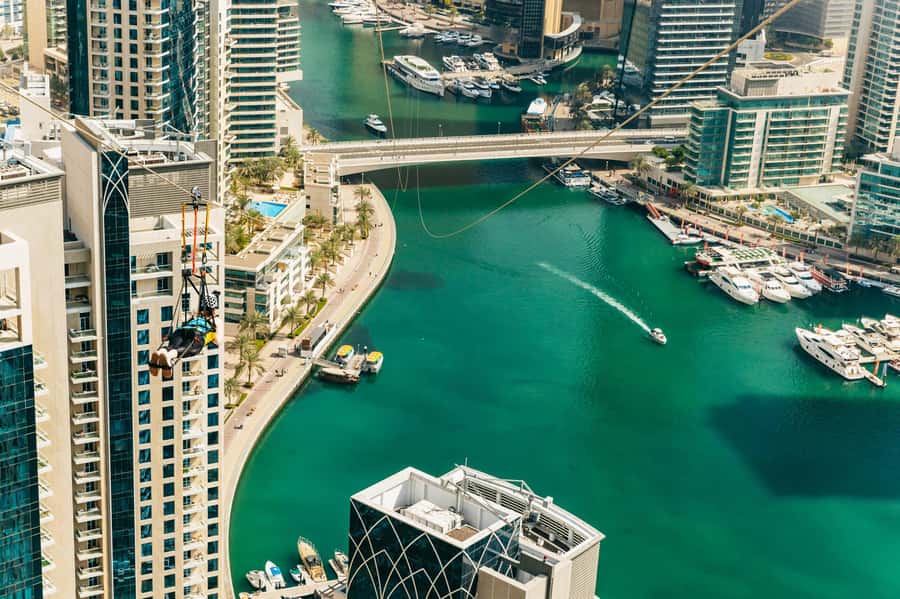 Dubai: Marina Ziplining with Photos, Video and Meal - The Bonus Five Guys Meal Voucher After Your Ride