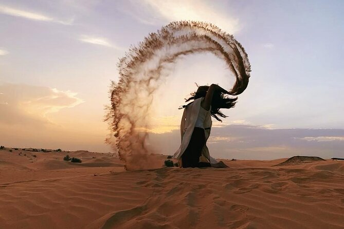 Evening Dubai Safari with BBQ, Dance Shows & Quad Biking optional - Bedouin Camp Time: Camel Ride, Henna, Shisha, Falcon Photos, Sandboarding