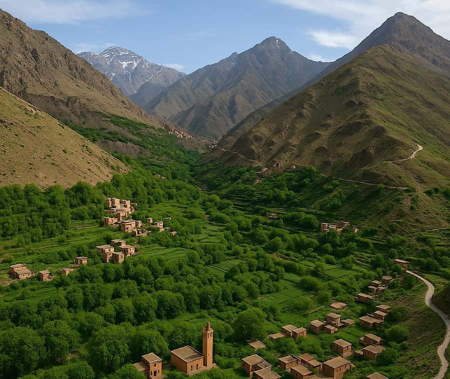 From Marrakech: Atlas Mountains Day Trip with Camel Ride - Arriving in Imlil: mint tea welcome and Toubkal views