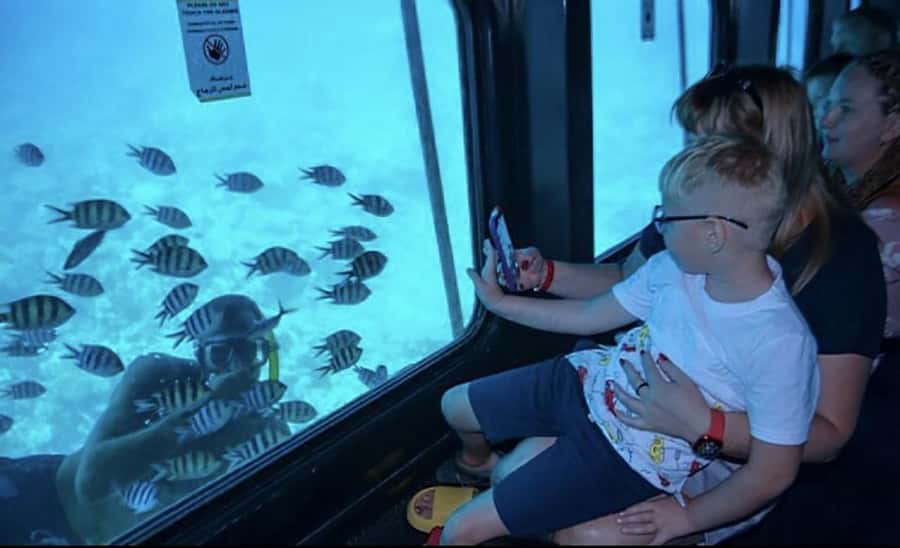 Hurghada: Royal Seascope Submarine Cruise with Snorkel Stop - Underwater deck comfort: the 3-meter glass windows