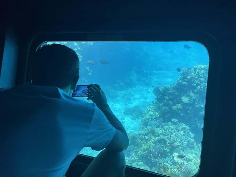 Hurghada: Royal Seascope Submarine Cruise with Snorkel Stop - The reef time above and below: what to expect visually