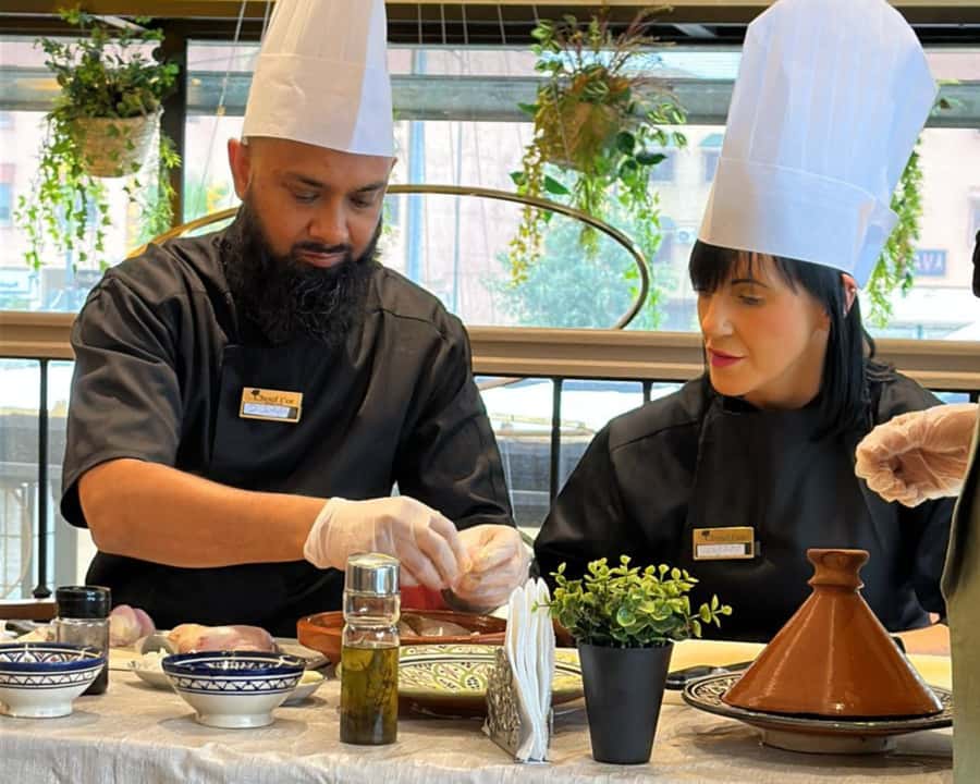 Marrakech: Moroccan Cooking Class with Pickup - What you actually make: tajine you build, salad you assemble, orange dessert