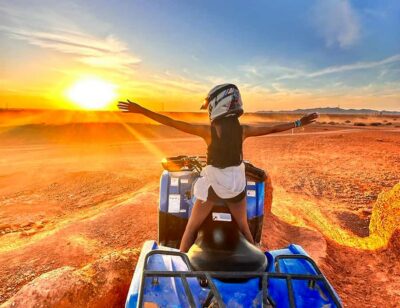 Marrakech Quad Bike Experience: Desert and Palmeraie - Entering the rocky Jbilets Desert on a quad bike