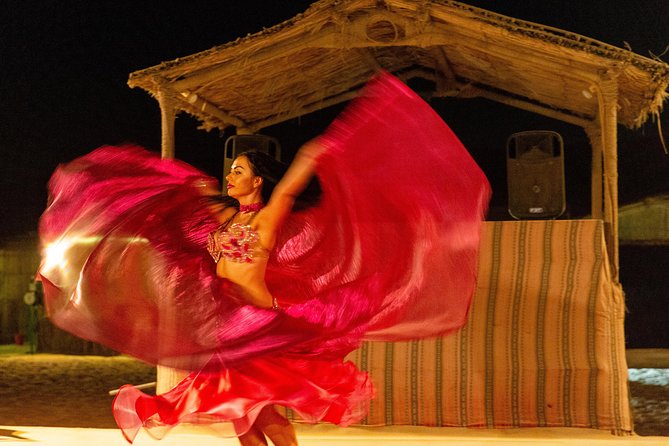 Premium Dubai Desert Safari with BBQ Dinner in the Red Dunes - Henna, tanoura, and shisha: the camp night in full performance mode